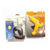 WHITE WESTINGHOUSE PORTABLE FAN AND CHICAGO GLUE