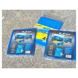 3- NEW 4 X6 FOOT TARPS- IN ORIGINAL PACKAGING