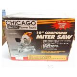 CHICAGO- NEW- 10" COMPOUND MITRE SAW- NEW IN