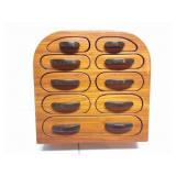 HAND CRAFTED- WOODEN JEWLERY BOX- BY DAVE ROSS-