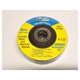 4.5 GRINDER WHEELS- 10 PACK- NEW