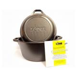 LODGE - CAST IRON SEASONED DUTCH OVEN- COMPLETE