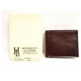 HENDERSON LEATHER - MENS WALLET- BROWN- WITH