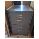 2 DRAWER GRAY METAL FILING CABINET