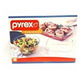 PYREX BAKEWARE- 4 PIECE- NEW IN UNOPENED BOX