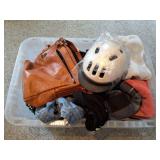 RIDING HELMET AND VINTAGE LADIES CLOTHES-
