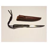 HANDMADE 7.5INCH KNIFE WITH LEATHER SHEATH