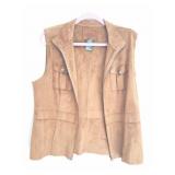 SUEDE LEATHEE LADIES VEST- LARGE - VERY NICE
