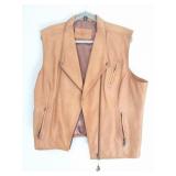 BROWN LEATHER VEST-SOFT -VERY NICE- 3X -