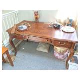 ORNATE WOODEN DESK WITH ALL CONTENTS- VERY NICE