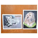 2 ORIGINAL CANINE ARTVWORK- APPROXIMATELY 8