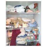 CONTENTS OF LINEN CLOSET- LINENS AND CHRISTMAS