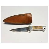 CUSTOM 6.5INCH KNIFE WITH LEATHER SHEATH