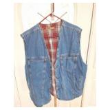 LEVI STRAUSS- FLANEL LINED JEAN VEST-VINTAGE