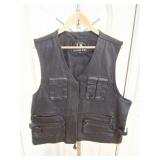LEATHER KING- SIZE 54 - BLACK LEATHER MENS VEST