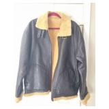 HEAVY LEATHER AND WOOL MENS XL COAT- HEAVY VERY