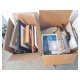 2 BOXES OF PAINTINGS AND FRAMED