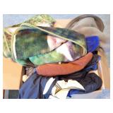 FLEECE BLANKETS AND VINTAGE CLOTHES- LOT-