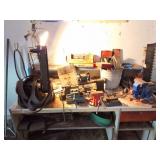 BENCH AND ALL CONTENTS- VISES AND MORE
