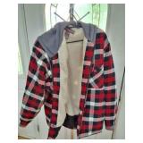 SIZE LARGE FLANNEL - LINED - HOODED JACKET