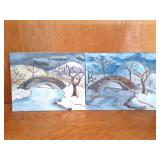 2 ORIGINAL PAINTINGS- APPROXIMATELY- 8 INCHES BY