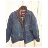 WRANGLER 3XL- MENS JEAN LINED HEAVY COAT