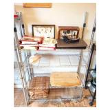 WIRE SHELVI G UNIT AND ALL COOK BOOK AND MORE