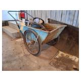 METAL HIGH WHEELED WHEEL BARROW AND ALL CONTENTS