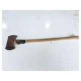 2 SIDED AX WITH WOODEN HANDLE