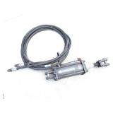 HYDRAULIC CYLINDER AND HOSE - CYLINDER APPEARS TO