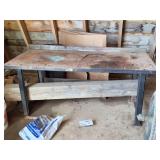 METAL WORK BENCH- WITH LARGE  10 X 10 BEAM- TABOE