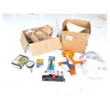TOOL LOT- LONG TAPE- AIR GAUGE- BITS AND MORE-