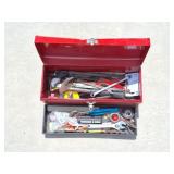 RED METAL TOOL BOX AND ALL TOOL CONTENTS