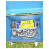 CUTTERS- BITS- IN BLUE TOOL BOX