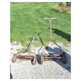 2 ANTIQUE REEL LAWN MOWERS