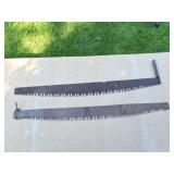2 VINTAGE CROSSCUT SAWS- MISSING HANDLES