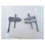2- VINTAGE WOODEN HAND SPIN CLAMPS