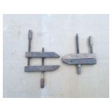 2- VINTAGE WOODEN HAND SPIN CLAMPS