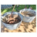 2 GALVANIZED VINTAGE BUSHEL MEASURES