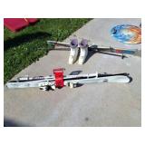 2 PAIRS OF SNOW SKIS WITH ONE PAIR OF BOITS
