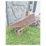 VINTAGE METAL WHEEL BARROW
