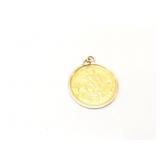 4.8g 10k yg round pendant;