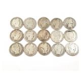 15 - HALF DOLLARS BARBER 1895-1912;