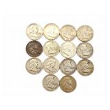 14 - HALF DOLLARS FRANKLIN 1952-1963;