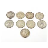 9 - DOLLARS MORGAN 1881-1921;