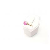 2g 10k yg ring with round pink stone;