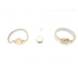 2.2g 14k yg ring with 3 stones missing; gold