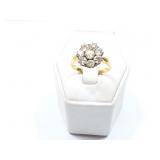4.3g 14k yg ring with several small euro cut