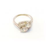 7.6g platinum ring with 2 diamonds approx 1.25ct