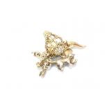 9.1g 14k yg ring with gold and sterling silver